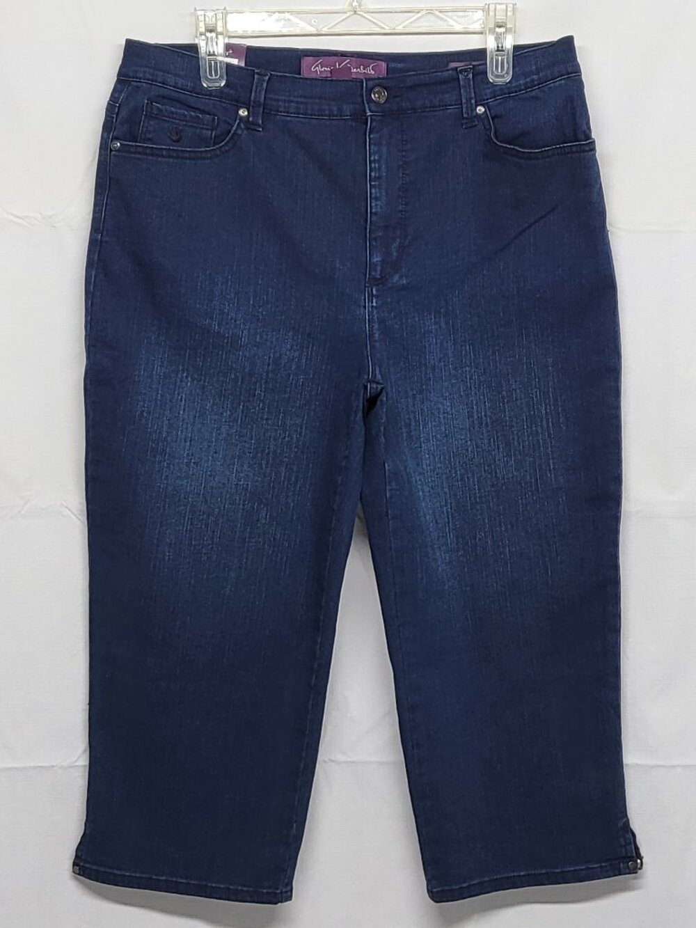 Gloria Vanderbilt Amanda Capri Jeans Size 14 Stretch Classic Rise Darkwash NEW